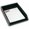 Black Legal Size Classic Leather Front-Load Letter Tray